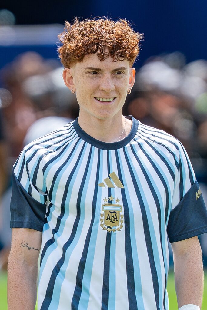 Valentin Barco in Argentina kit, whose team-mate Emiliano Martinez captained the side